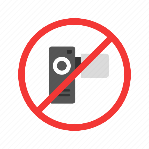 Camera, no filming, no recording, rules, signage, video, video camera icon - Download on Iconfinder