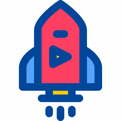 Movie, play, release, rocket, space icon - Download on Iconfinder