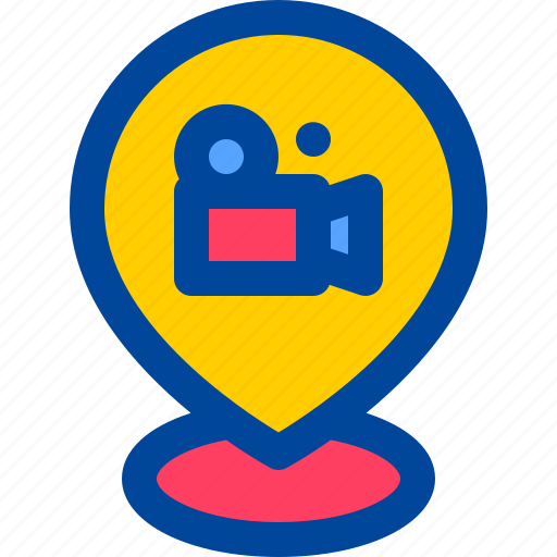 Camera, location, map, movie, pin icon - Download on Iconfinder