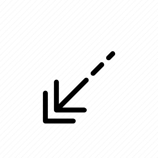 Arrow, diagonal, left, pointer icon - Download on Iconfinder
