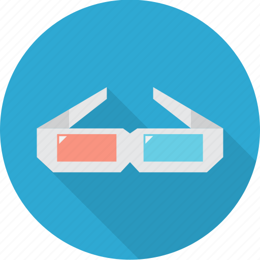 Blue, glasses, multimedia, red, three-dimensional, vision icon - Download on Iconfinder