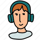 headset, multimedia, person, support, avatar, man, user 