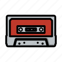 cassette, audio, tape, stereo, old, lineart, media