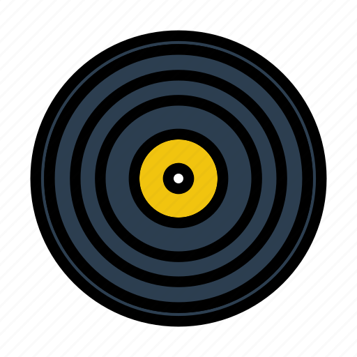 Record, analogue, emblem, sound, music, lineart, audio icon - Download on Iconfinder