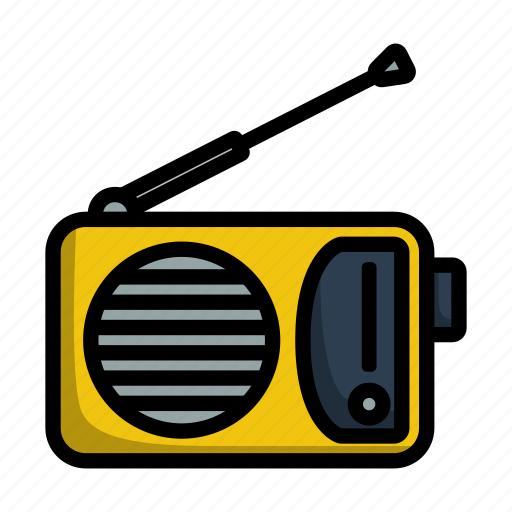Radio, speaker, media, music, sound, lineart, technology icon - Download on Iconfinder