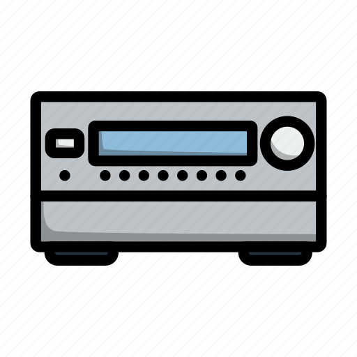 Receiver, technology, audio, theater, lineart, equipment, amplifier icon - Download on Iconfinder