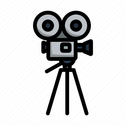 Reel, cinema, film, video, lineart, old, camera icon - Download on Iconfinder