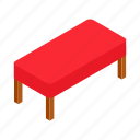 bench, couch, isometric, luxury, purple, relaxed, velvet