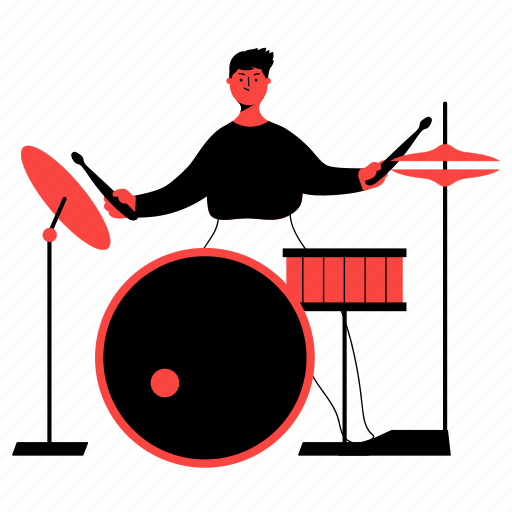 Music, drums, band, instrument, musical, entertainment, hobby illustration - Download on Iconfinder