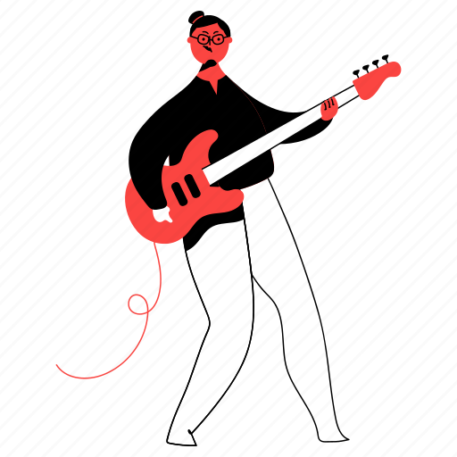 Music, electric, guitar, instrument, musical, entertainment, hobby illustration - Download on Iconfinder