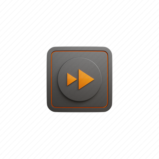 Fast, forward, button, music, audio, arrow, speed 3D illustration - Download on Iconfinder