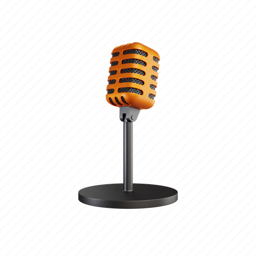 Mic, stand, person, microphone, sound, lamp, recording 3D illustration - Download on Iconfinder