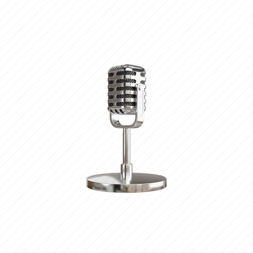 Mic, stand, person, microphone, sound, lamp, recording 3D illustration - Download on Iconfinder