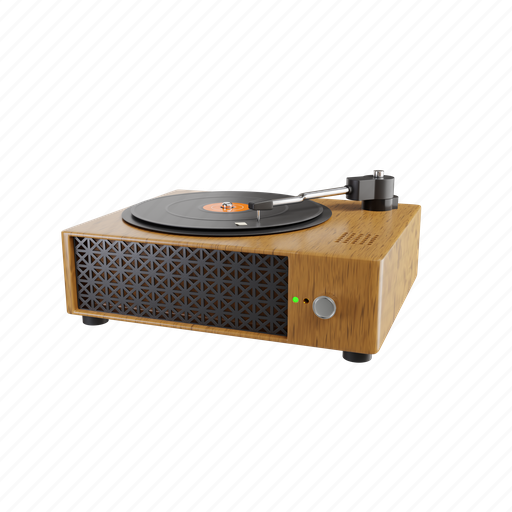 Vinyl, turntable, record player, sound, music, audio, disc 3D illustration - Download on Iconfinder