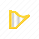 harp, instrument, lyre, music icon 