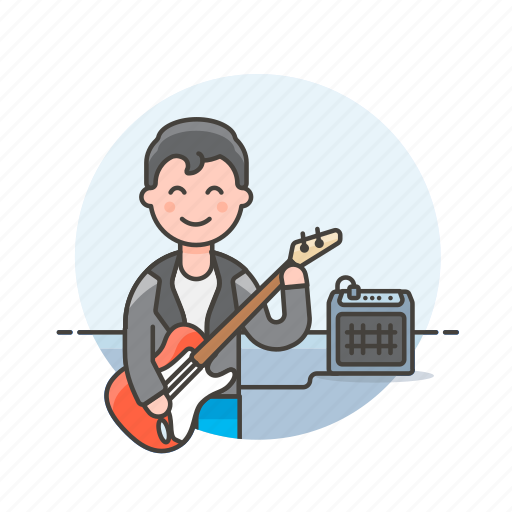 Bassist, music, audio, instrument, man, play, sound icon - Download on Iconfinder