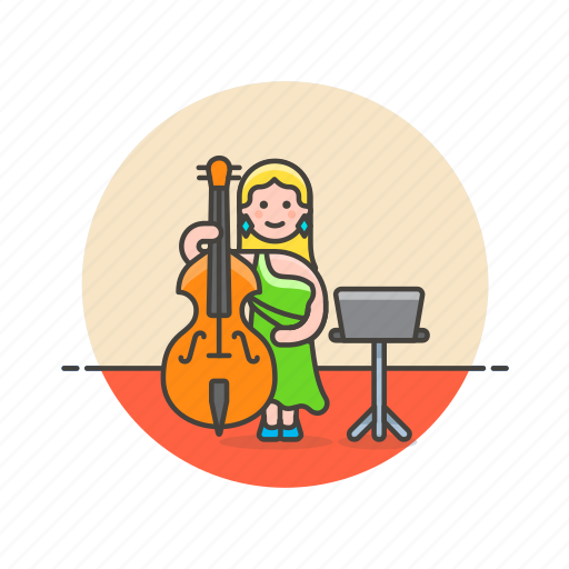 Bassist, double, music, audio, instrument, play, sound icon - Download on Iconfinder