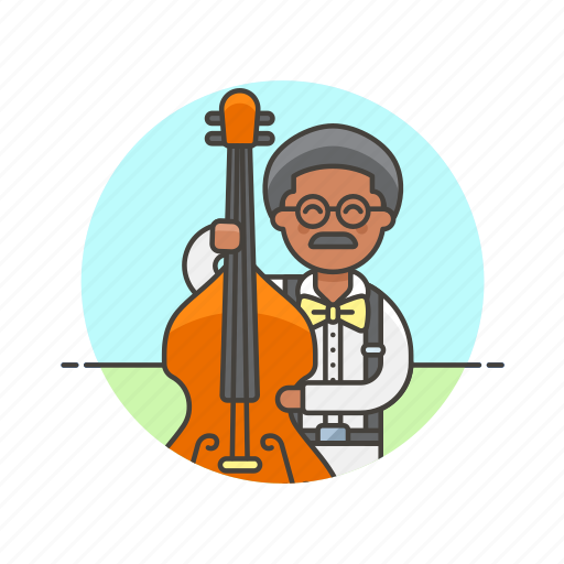 Bassist, double, music, audio, instrument, man, play icon - Download on Iconfinder