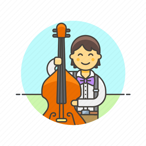 Bassist, double, music, audio, instrument, man, play icon - Download on Iconfinder