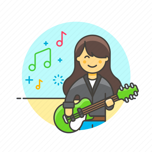 Guitarist, music, audio, instrument, play, sound, woman icon - Download on Iconfinder