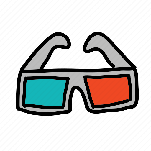 Glasses, movie, multimedia, quality, three dimension, watch icon - Download on Iconfinder