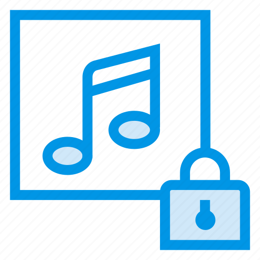 Audio, file, lock, media, multimedia, music, musiclock icon - Download on Iconfinder