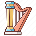 harp, instrument, music, sound