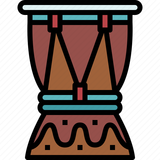 Djembe, drum, percussion, play, music, instruments, musical icon - Download on Iconfinder