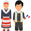 cultural dress, french clothing, french couple, french dress, french national dress, french outfit, national dress 