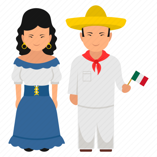 Cultural dress, mexican clothing, mexican couple, mexican culture, mexican dress, mexican outfit, national dress icon - Download on Iconfinder