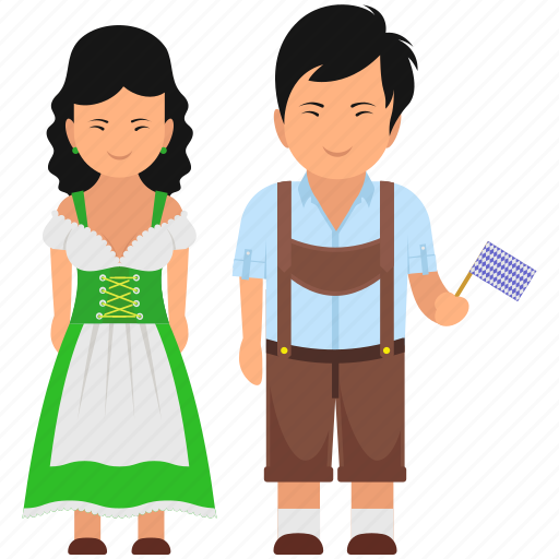 Bavarian clothing, bavarian couple, bavarian dress, bavarian national dress, bavarian outfit, cultural dress, national dress icon - Download on Iconfinder