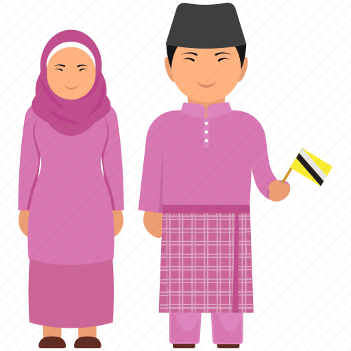 Brunei clothing, brunei couple, brunei dress, brunei national dress, brunei outfit, cultural dress, national dress icon - Download on Iconfinder