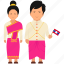 cultural dress, laos clothing, laos couple, laos dress, laos outfit, national dress 