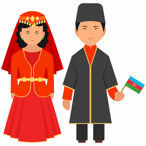 Azerbaijan clothing, azerbaijan couple, azerbaijan dress, azerbaijan outfit, cultural dress, national dress icon - Download on Iconfinder
