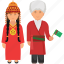 cultural dress, national dress, turkish dress, turkmenistan attire, turkmenistan clothing, turkmenistan couple, turkmenistan outfit 