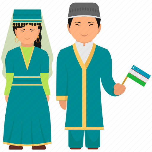 Cultural dress, national dress, uzbekistan clothing, uzbekistan dress, uzbekistan nationals, uzbekistan outfit, uzbekistani couple icon - Download on Iconfinder