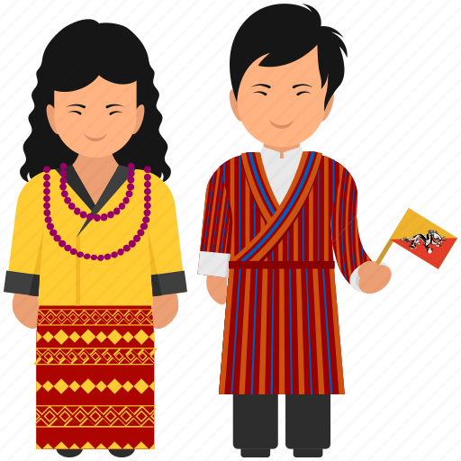 Bhutan clothing, bhutan couple, bhutan dress, bhutan national, bhutan outfit, cultural dress, national dress icon - Download on Iconfinder