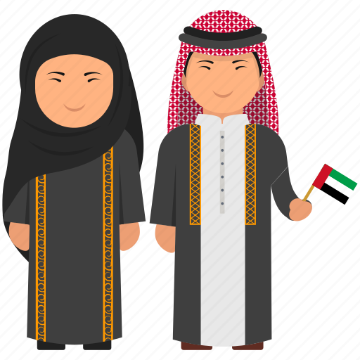 Couple, cultural dress, national dress, uae, uae clothing, uae outfit icon - Download on Iconfinder