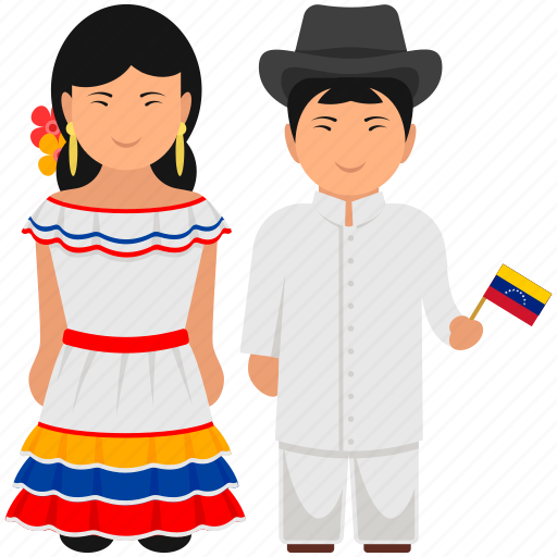 Cultural dress, national dress, urbanized clothing, venezuela couple, venezuela dress icon - Download on Iconfinder