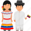 cultural dress, national dress, urbanized clothing, venezuela couple, venezuela dress 