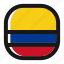 button, colombia, country, flag, nation, national, square 