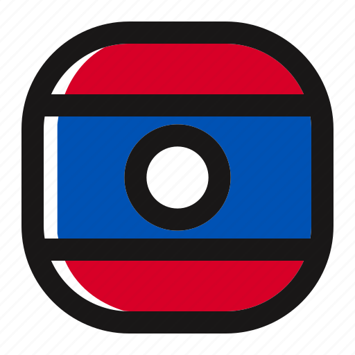 Button, country, flag, laos, nation, national, square icon - Download on Iconfinder