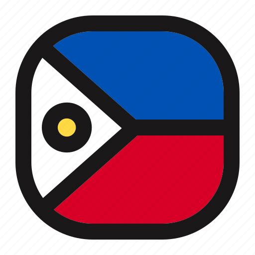 Button, country, flag, nation, national, philippines, square icon - Download on Iconfinder