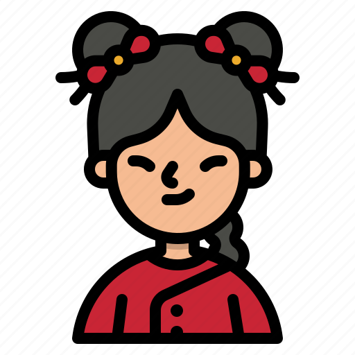 Chines, girl, avatar, user, people icon - Download on Iconfinder