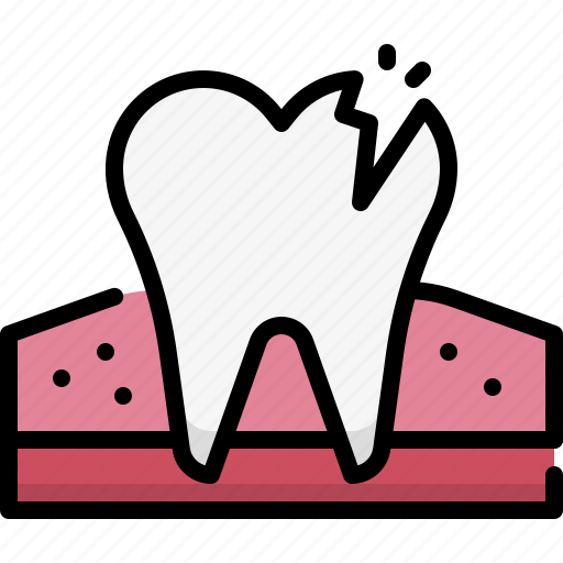 Dentistry, dental care, dentist, medical, tooth, broken, tooth crack icon - Download on Iconfinder