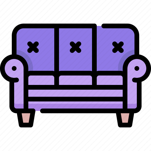 Furniture, home living, furnishing, household, long sofa, couch, chair icon - Download on Iconfinder