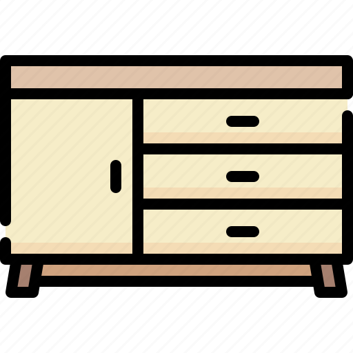 Furniture, home living, furnishing, household, sideboard, storage, cabinet icon - Download on Iconfinder