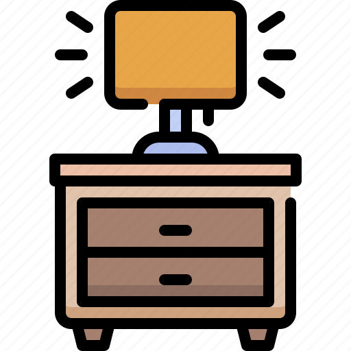 Furniture, home living, furnishing, household, table lamp, desk, storage icon - Download on Iconfinder