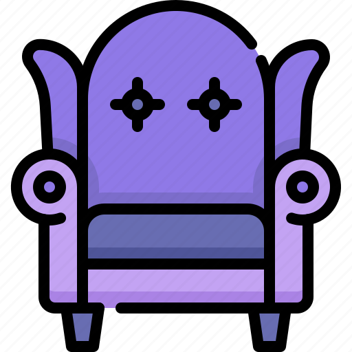 Furniture, home living, furnishing, household, wing back sofa, couch, sofa icon - Download on Iconfinder
