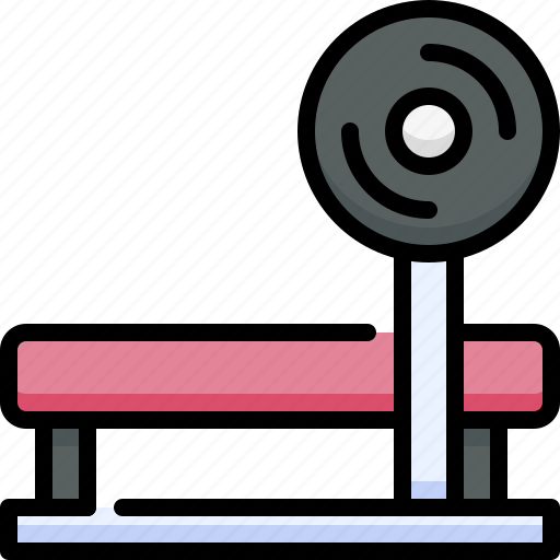 Gym, fitness, exercise, workout, olympic weight bench, weight bench, press icon - Download on Iconfinder